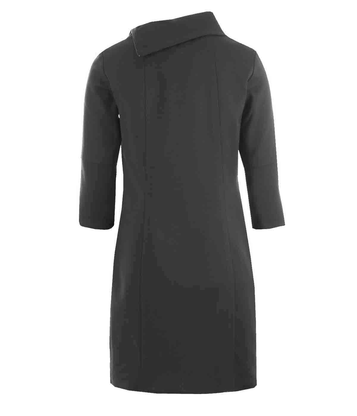 Dress with a shawl collar and ¾ sleeves with zippers, with rayon and viscose 1